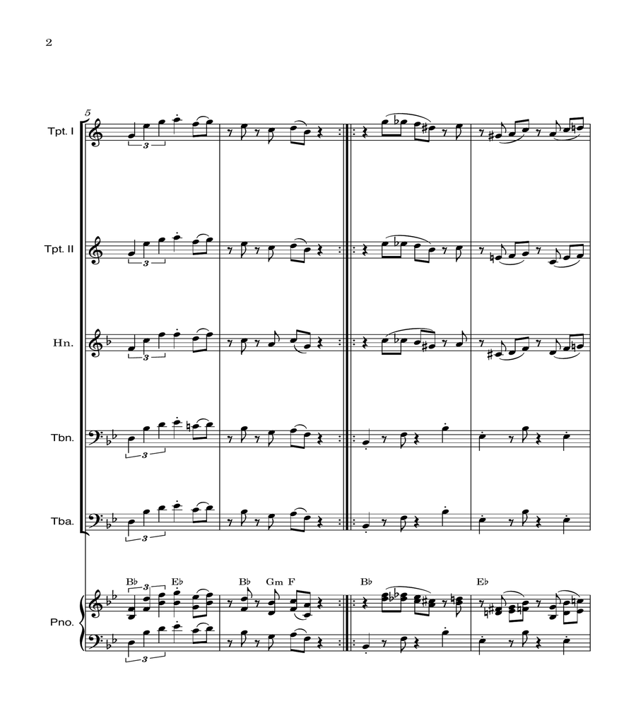 Super Mario Bros Theme Brass Quintet scores gallery preview page 2