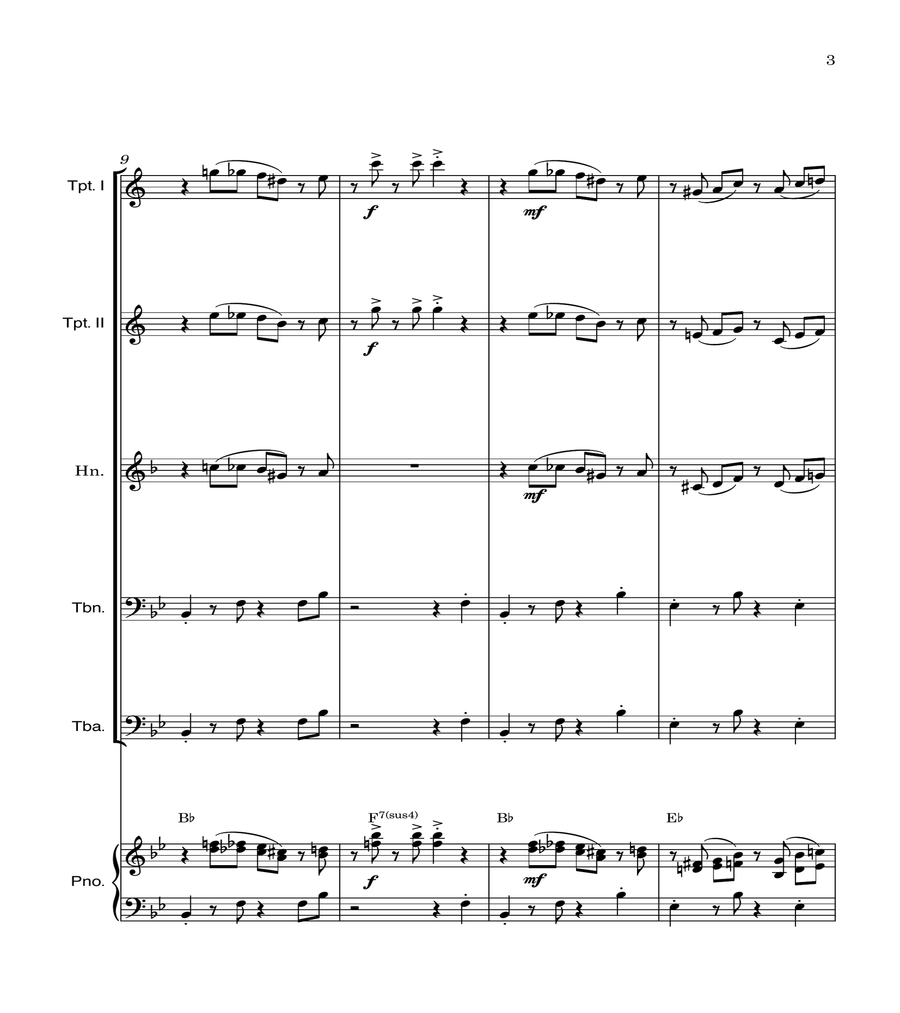 Super Mario Bros Theme Brass Quintet scores gallery preview page 3