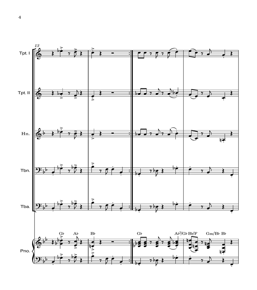 Super Mario Bros Theme Brass Quintet scores gallery preview page 4