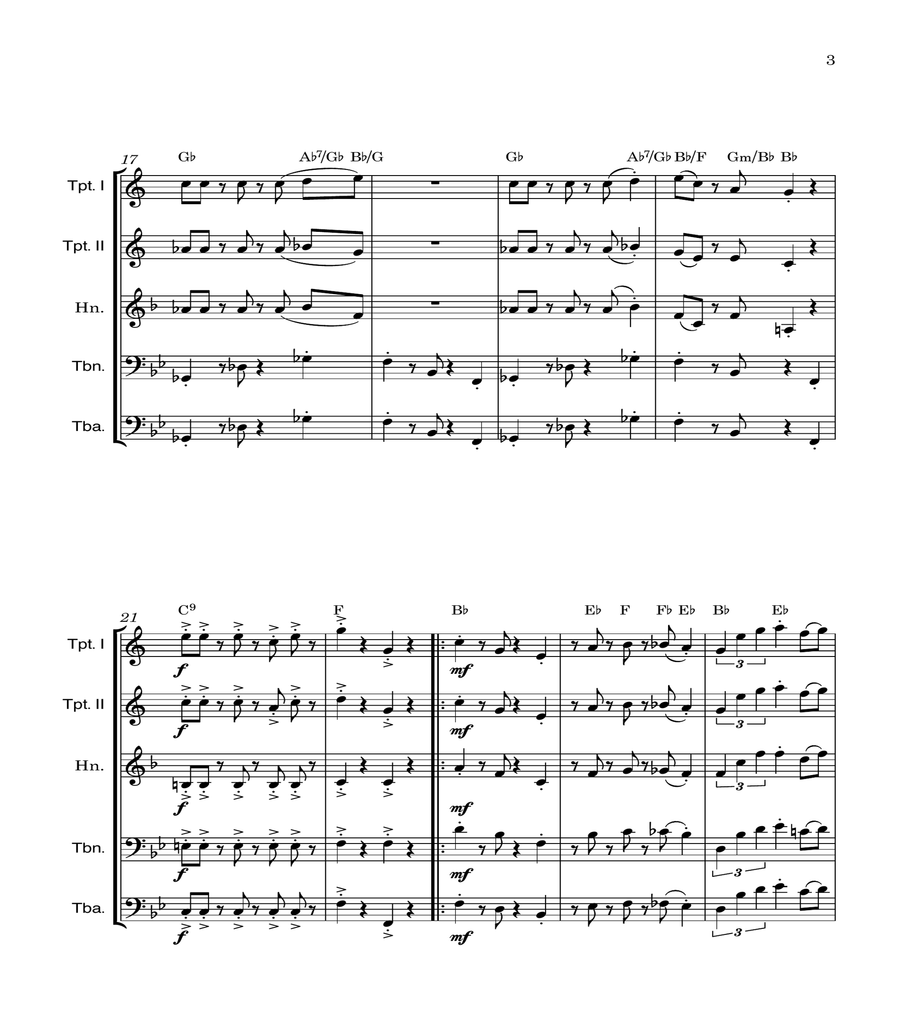 Super Mario Bros Theme Brass Quintet scores gallery preview page 3