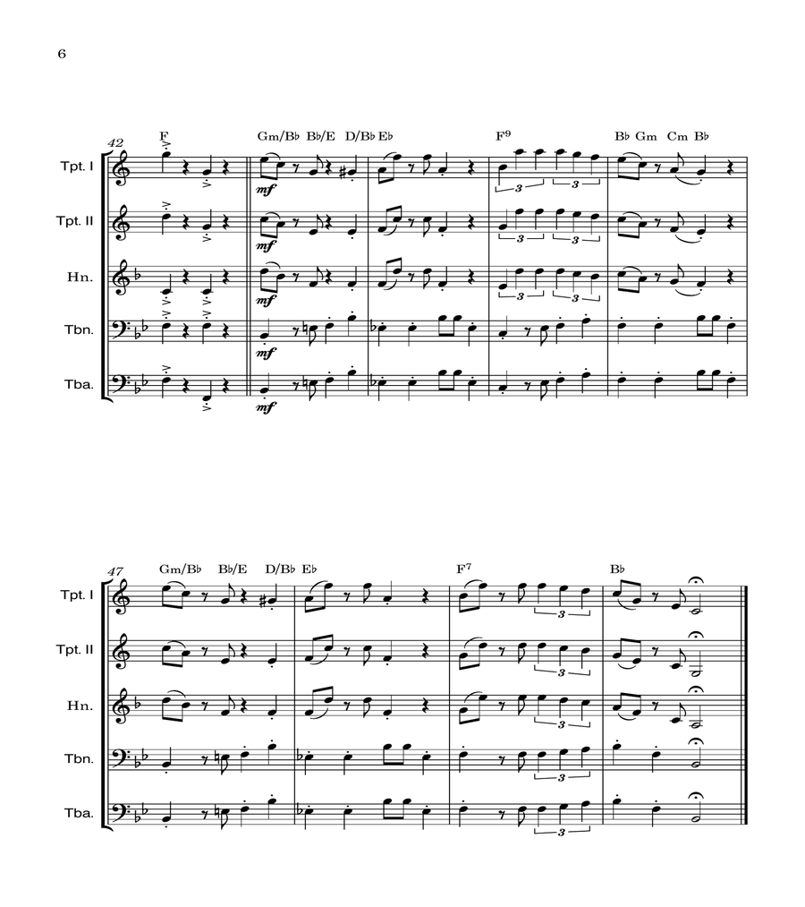 Super Mario Bros Theme Brass Quintet scores gallery preview page 6
