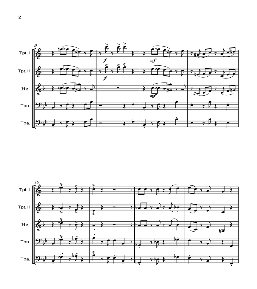 Super Mario Bros Theme Brass Quintet scores gallery preview page 2