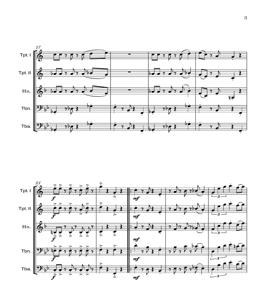 Super Mario Bros Theme Brass Quintet scores gallery preview page 3