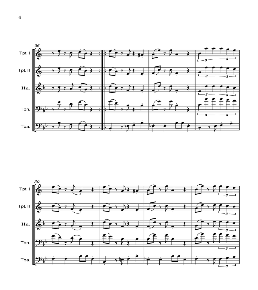 Super Mario Bros Theme Brass Quintet scores gallery preview page 4