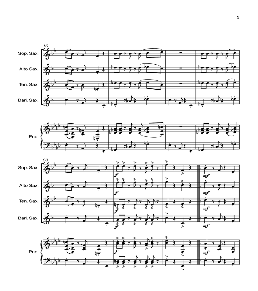 Super Mario Bros Theme Saxophone Quartet scores gallery preview page 3