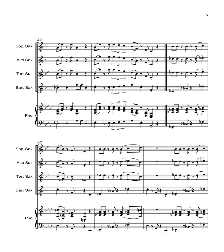 Super Mario Bros Theme Saxophone Quartet scores gallery preview page 5