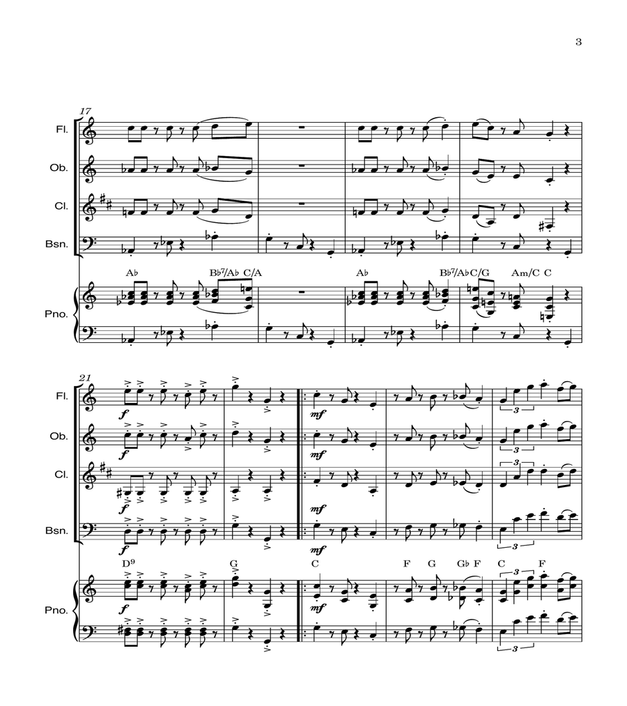 Super Mario Bros Theme Woodwind Quartet scores gallery preview page 3