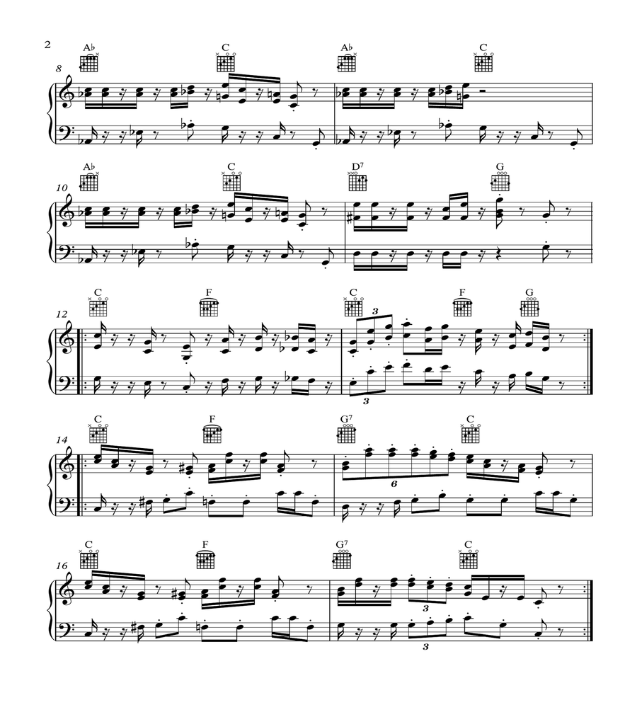 Super Mario Bros Theme Piano Solo scores gallery preview page 2