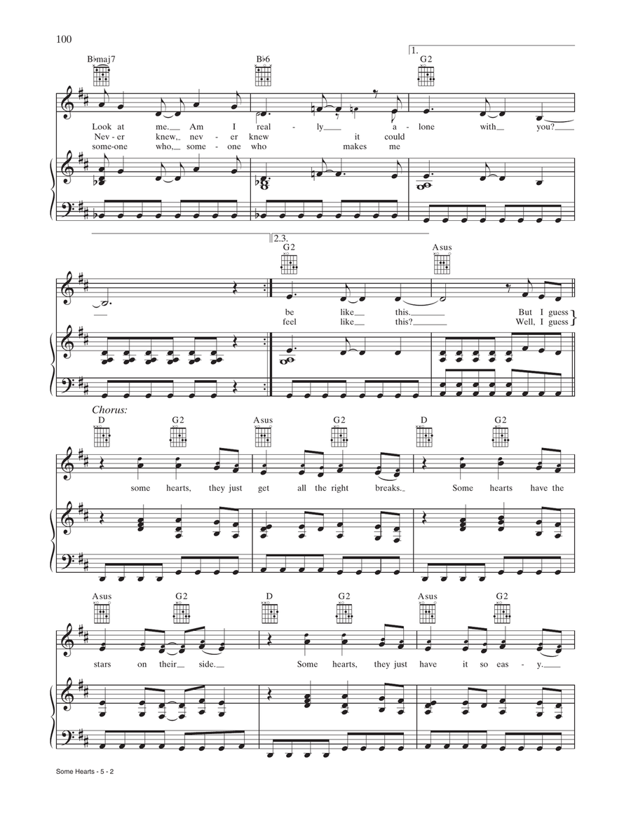Some Hearts Some Hearts Piano, Vocal, Guitar scores gallery preview page 2