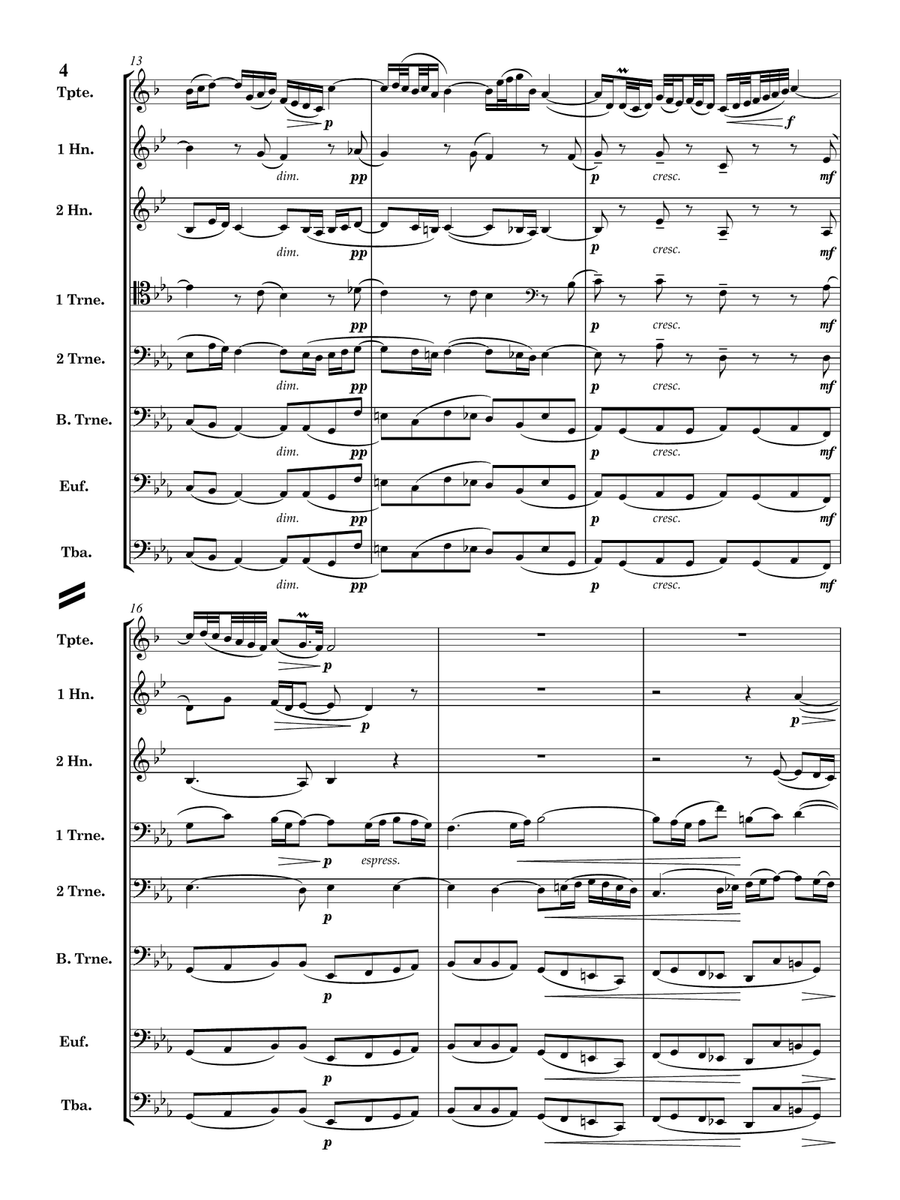 Nun komm, der Heiden Heiland, BWV 659 from 3 Corali for Brass Octet Large Ensemble scores gallery preview page 5