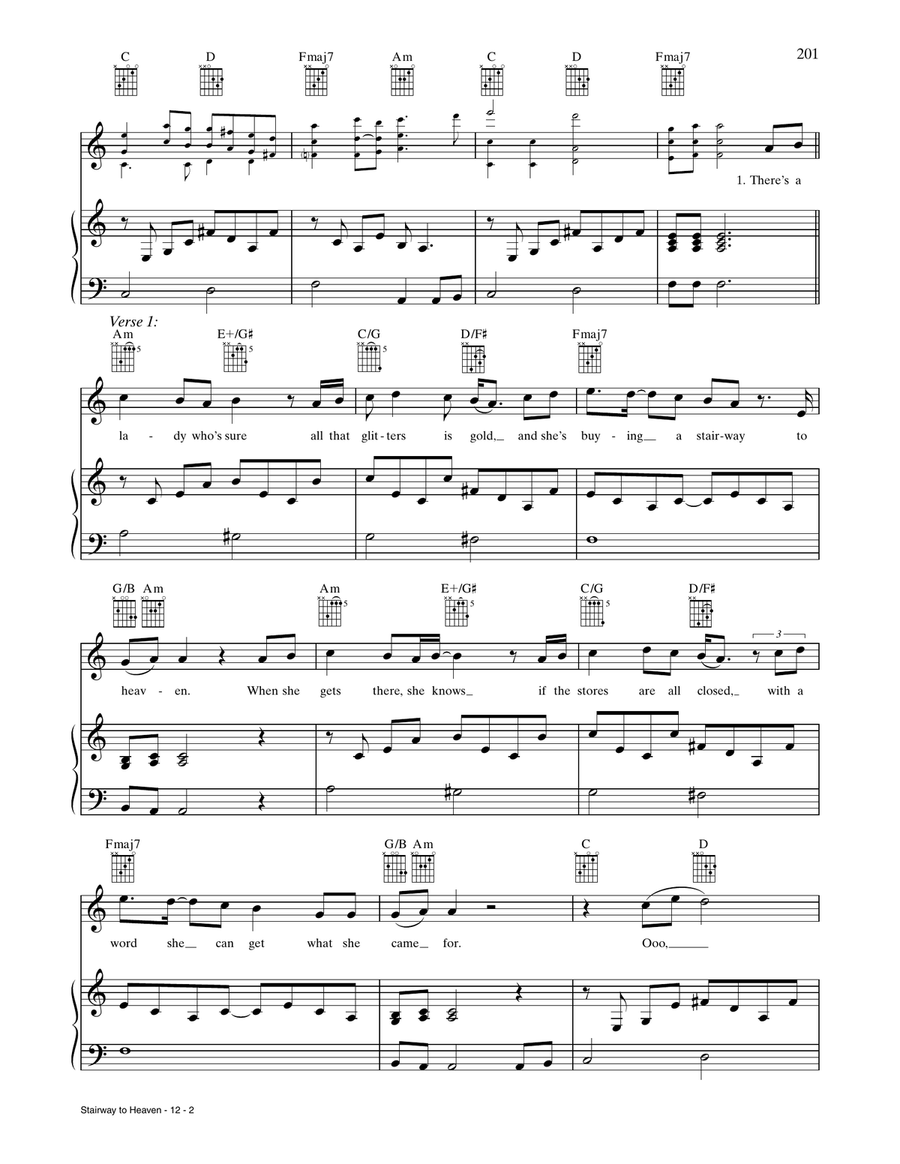 Stairway To Heaven Stairway To Heaven Piano, Vocal, Guitar scores gallery preview page 2