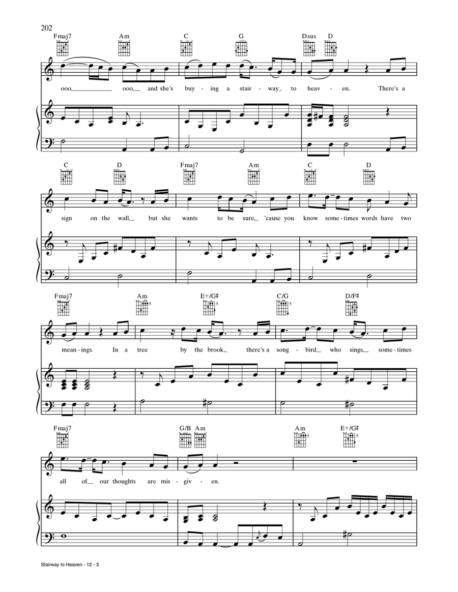 Stairway To Heaven Stairway To Heaven Piano, Vocal, Guitar scores gallery preview page 3