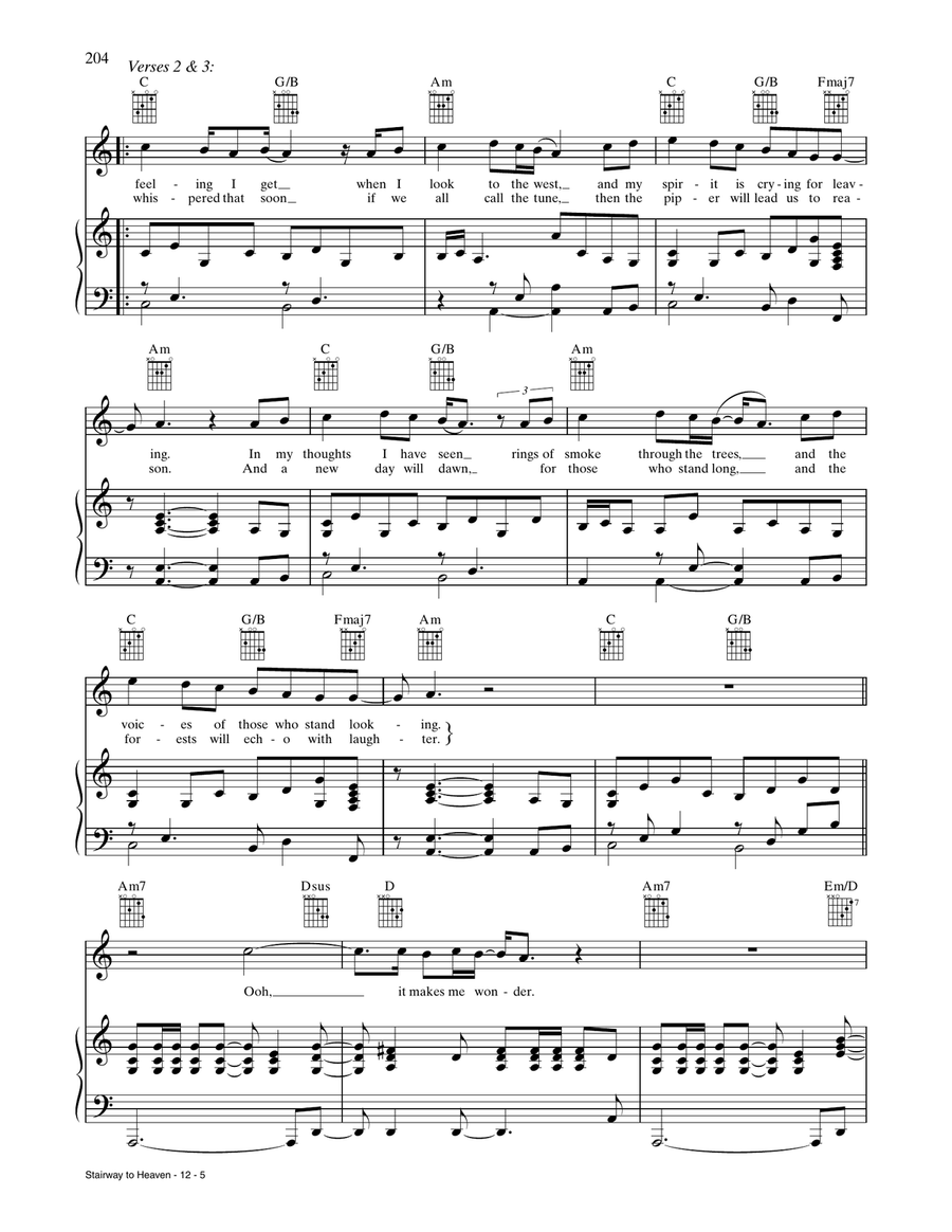 Stairway To Heaven Stairway To Heaven Piano, Vocal, Guitar scores gallery preview page 5