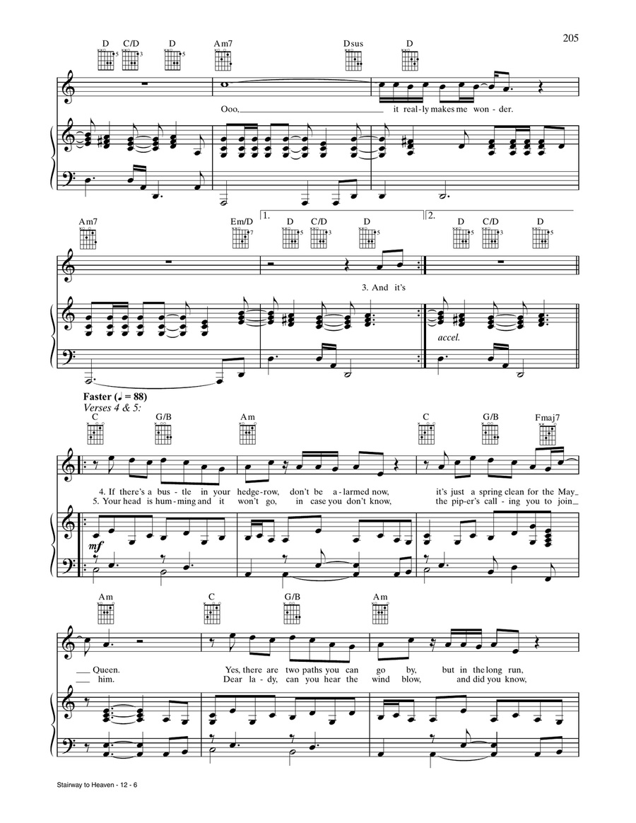 Stairway To Heaven Stairway To Heaven Piano, Vocal, Guitar scores gallery preview page 6