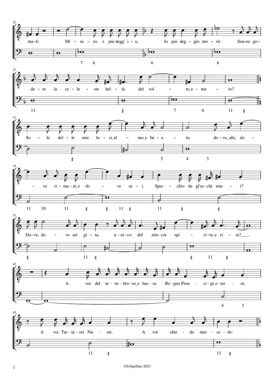 Che veggio ohimè (Lamento d'Orfeo) Tenor Voice scores gallery preview page 2