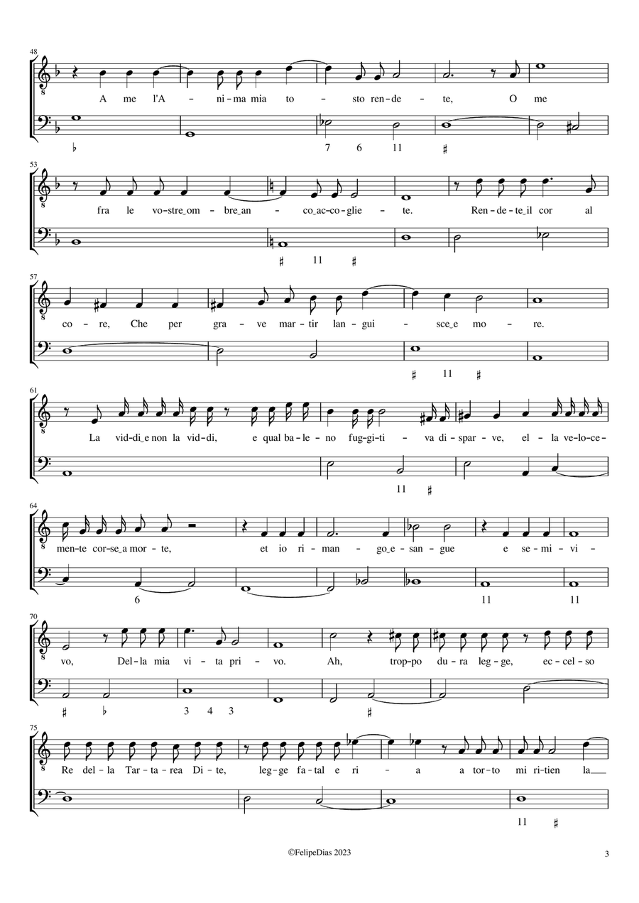 Che veggio ohimè (Lamento d'Orfeo) Tenor Voice scores gallery preview page 3