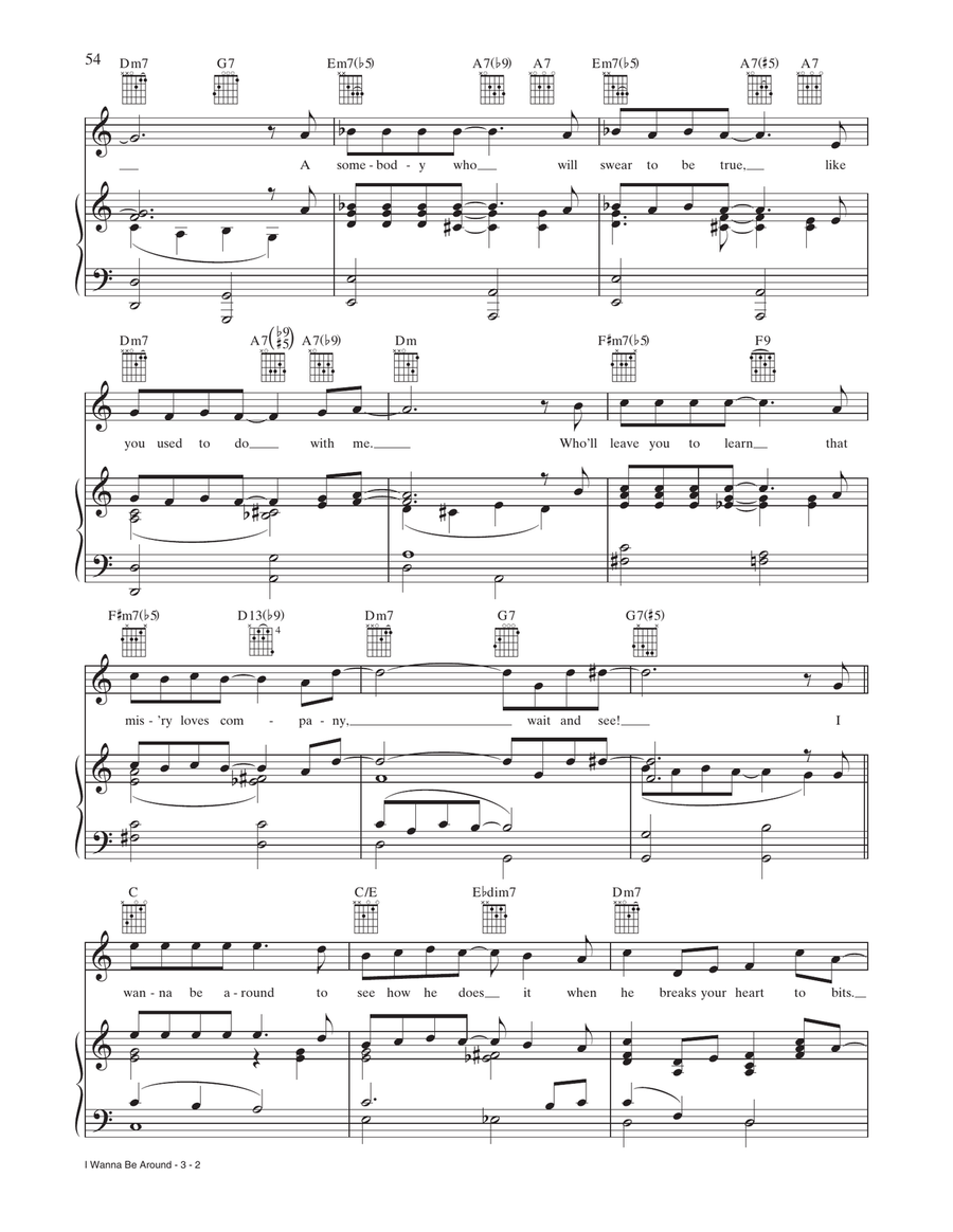 I Wanna Be Around I Wanna Be Around Piano, Vocal, Guitar scores gallery preview page 2
