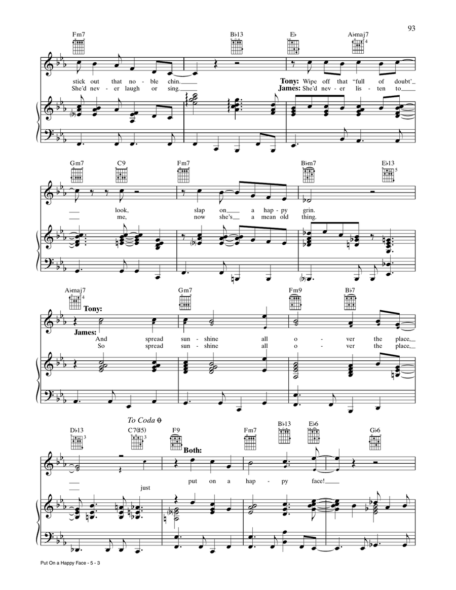Put On A Happy Face Piano, Vocal, Guitar scores gallery preview page 3