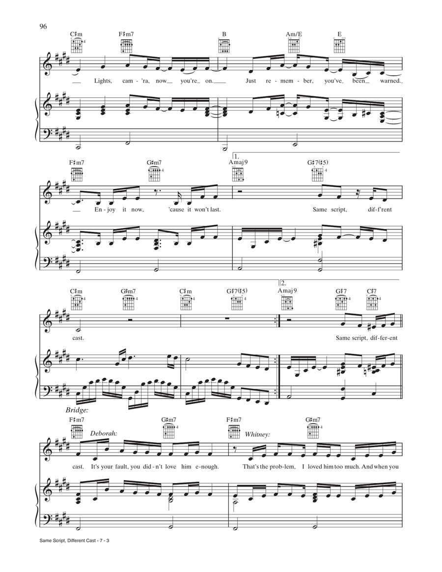 Same Script, Different Cast Piano, Vocal, Guitar scores gallery preview page 3