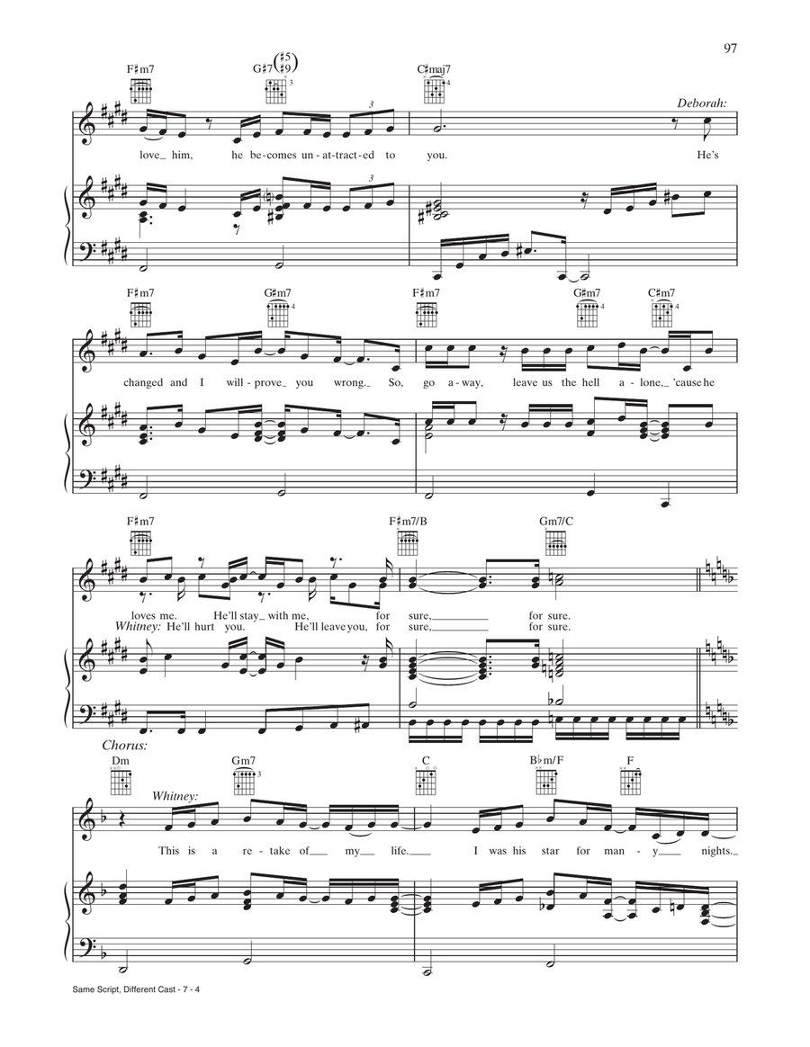 Same Script, Different Cast Piano, Vocal, Guitar scores gallery preview page 4