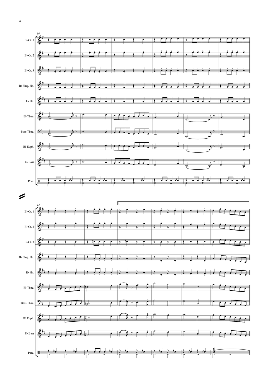 Entry of the Gladiators Brass Ensemble scores gallery preview page 4