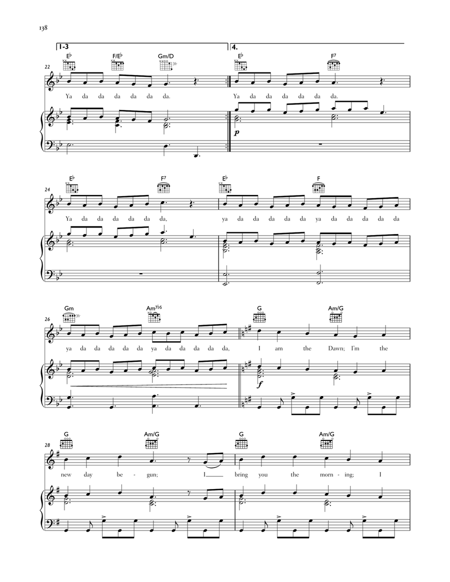 The Sky And The Dawn And The Sun Piano, Vocal, Guitar scores gallery preview page 3