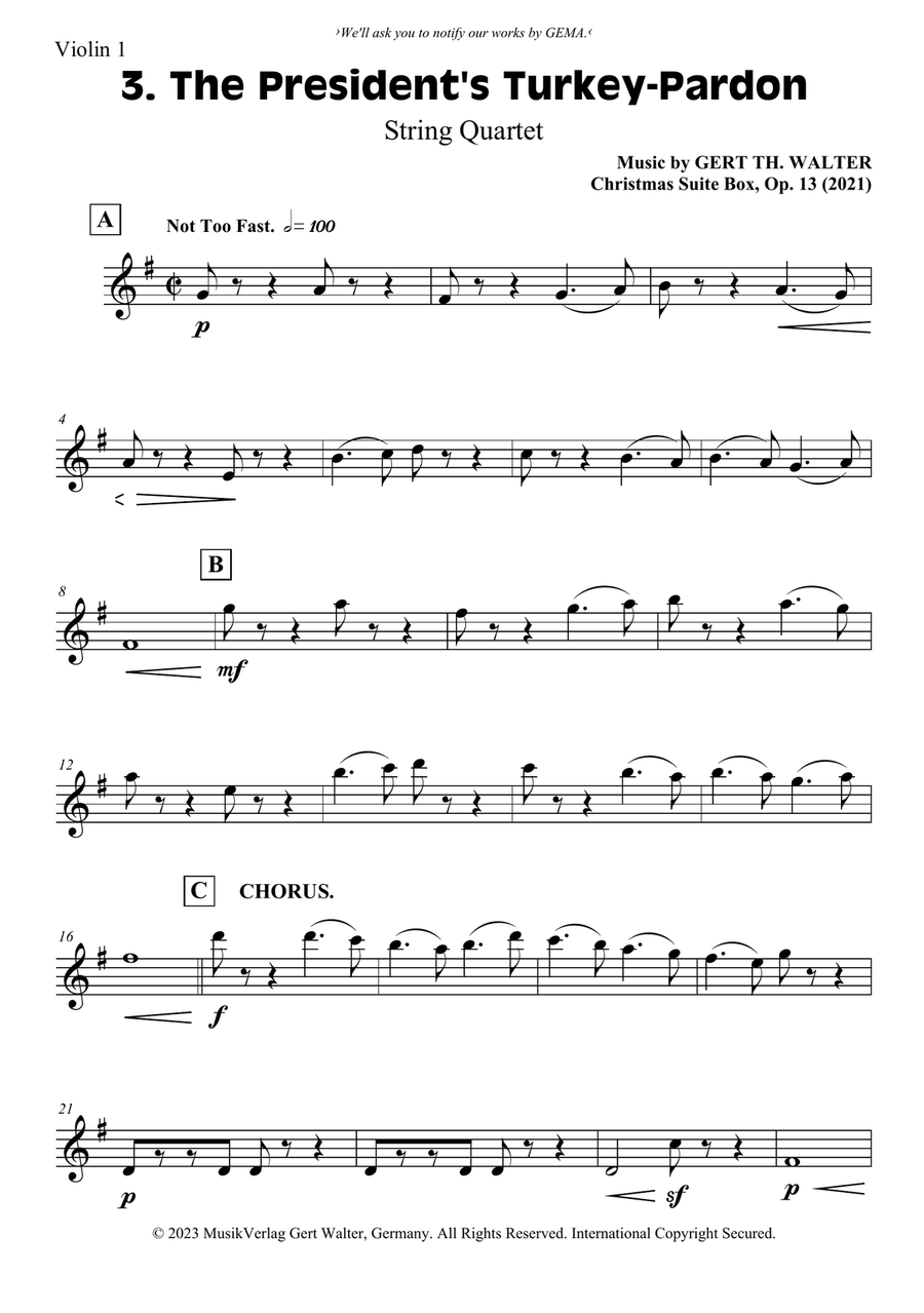 The President's Turkey-Pardon String Quartet scores gallery preview page 4