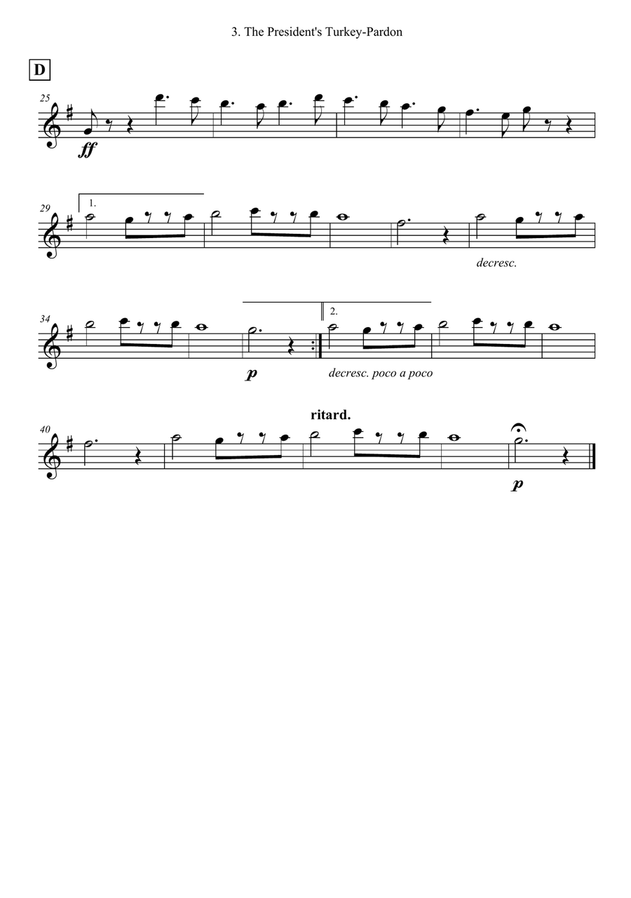 The President's Turkey-Pardon String Quartet scores gallery preview page 5
