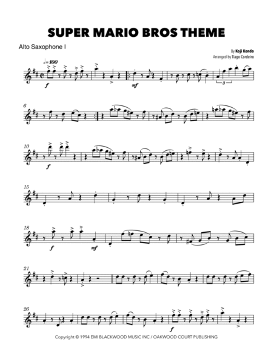 Super Mario Bros Theme Woodwind Duet scores gallery preview page 4