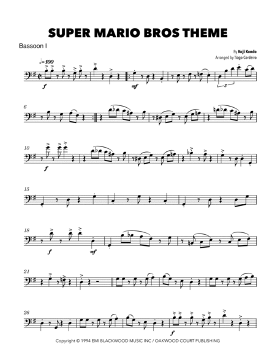 Super Mario Bros Theme Woodwind Duet scores gallery preview page 4