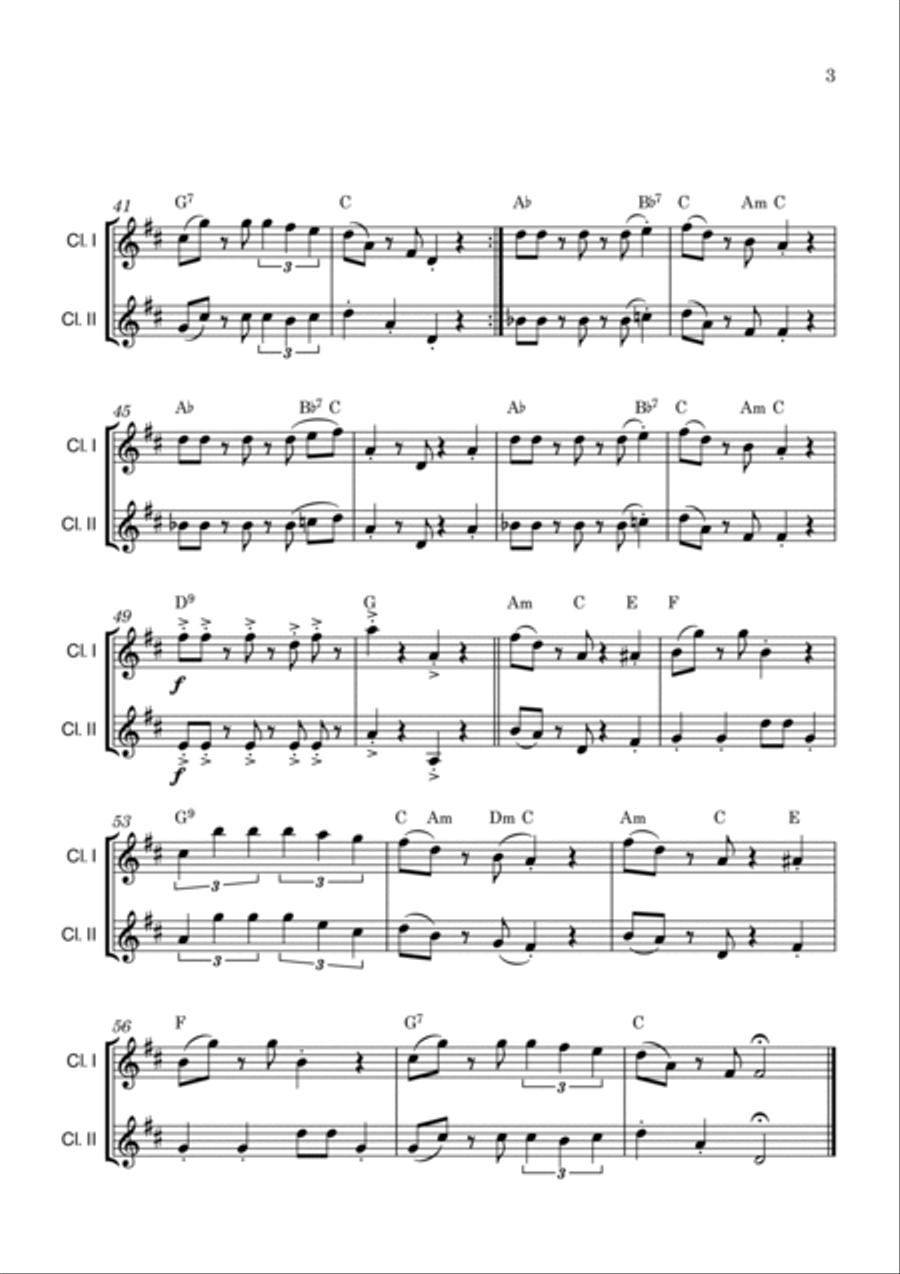 Super Mario Bros Theme Clarinet Duet scores gallery preview page 3