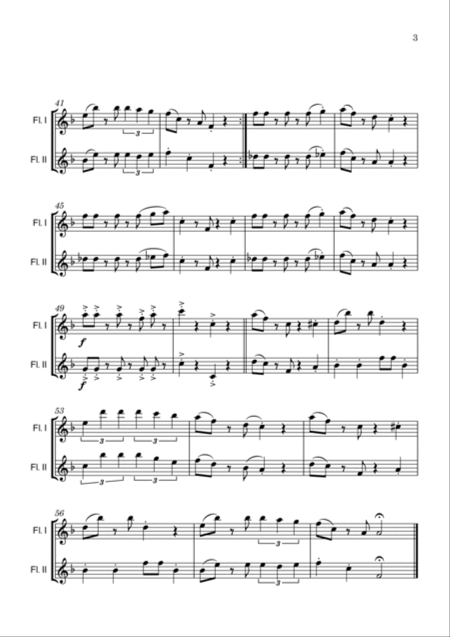 Super Mario Bros Theme Flute Duet scores gallery preview page 3