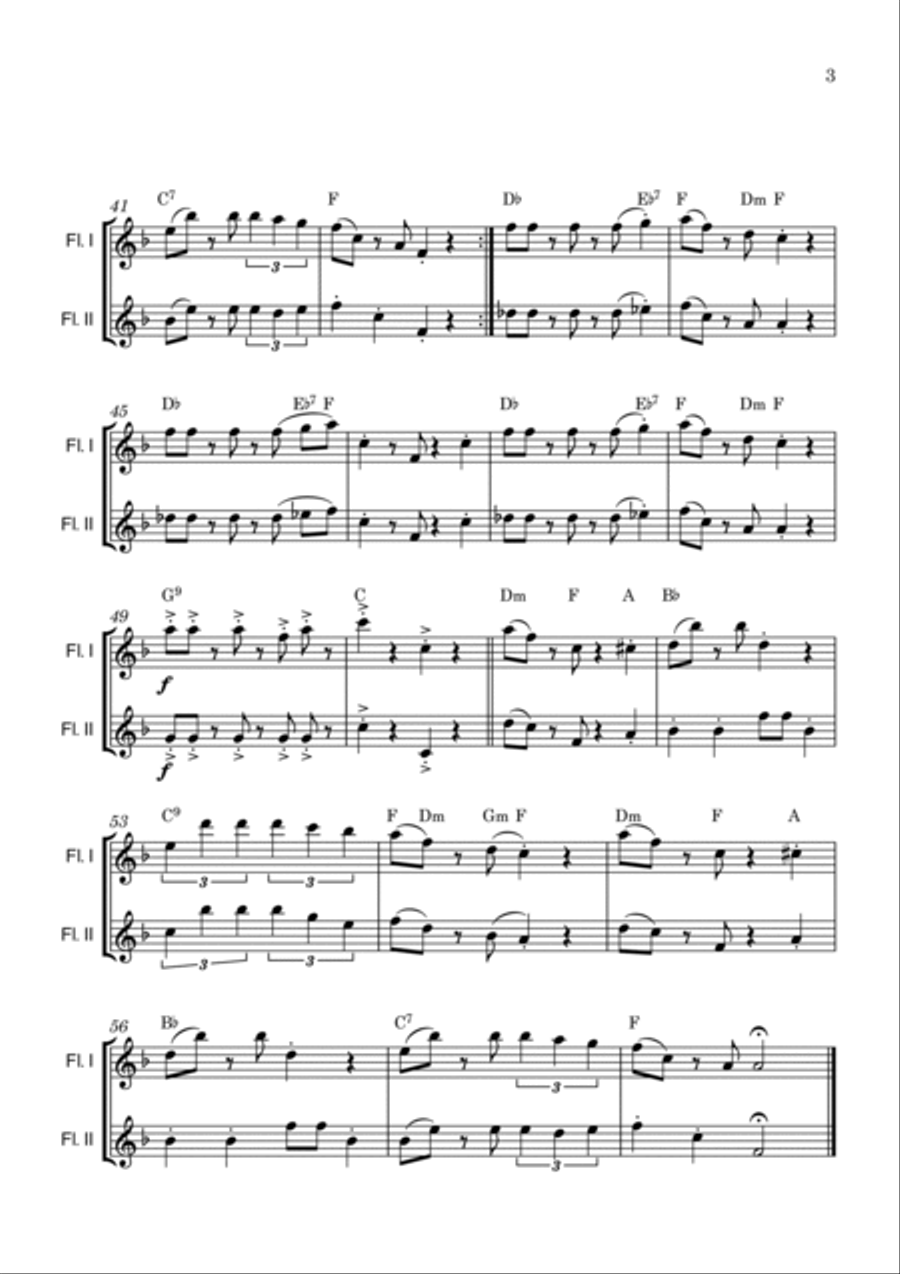 Super Mario Bros Theme Flute Duet scores gallery preview page 3