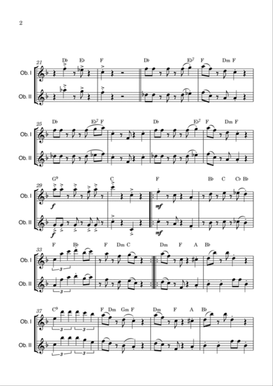 Super Mario Bros Theme Woodwind Duet scores gallery preview page 2