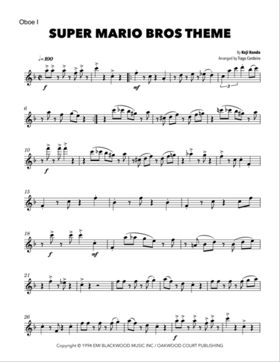 Super Mario Bros Theme Woodwind Duet scores gallery preview page 4