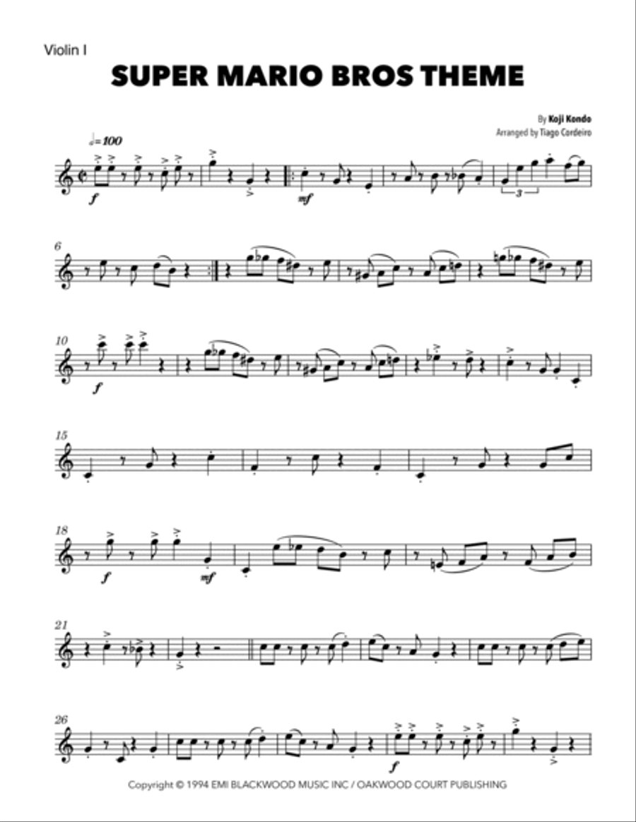 Super Mario Bros Theme String Duet scores gallery preview page 4