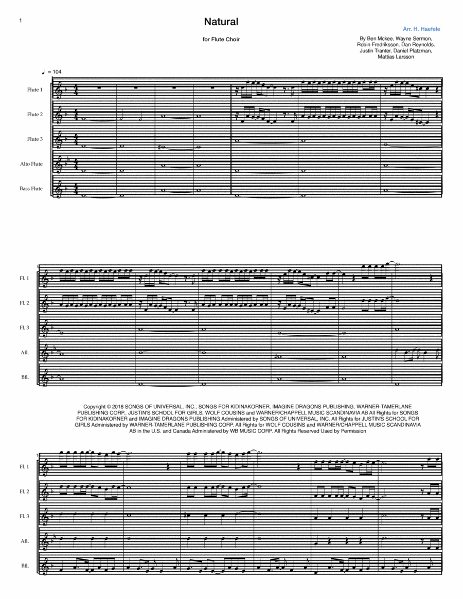 Natural Flute Choir scores gallery preview page 1