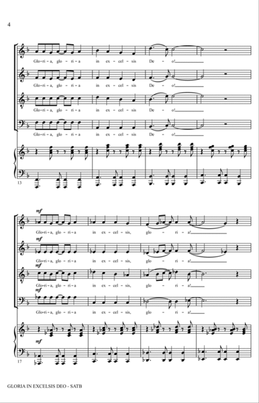 Gloria In Excelsis Deo Choir scores gallery preview page 4