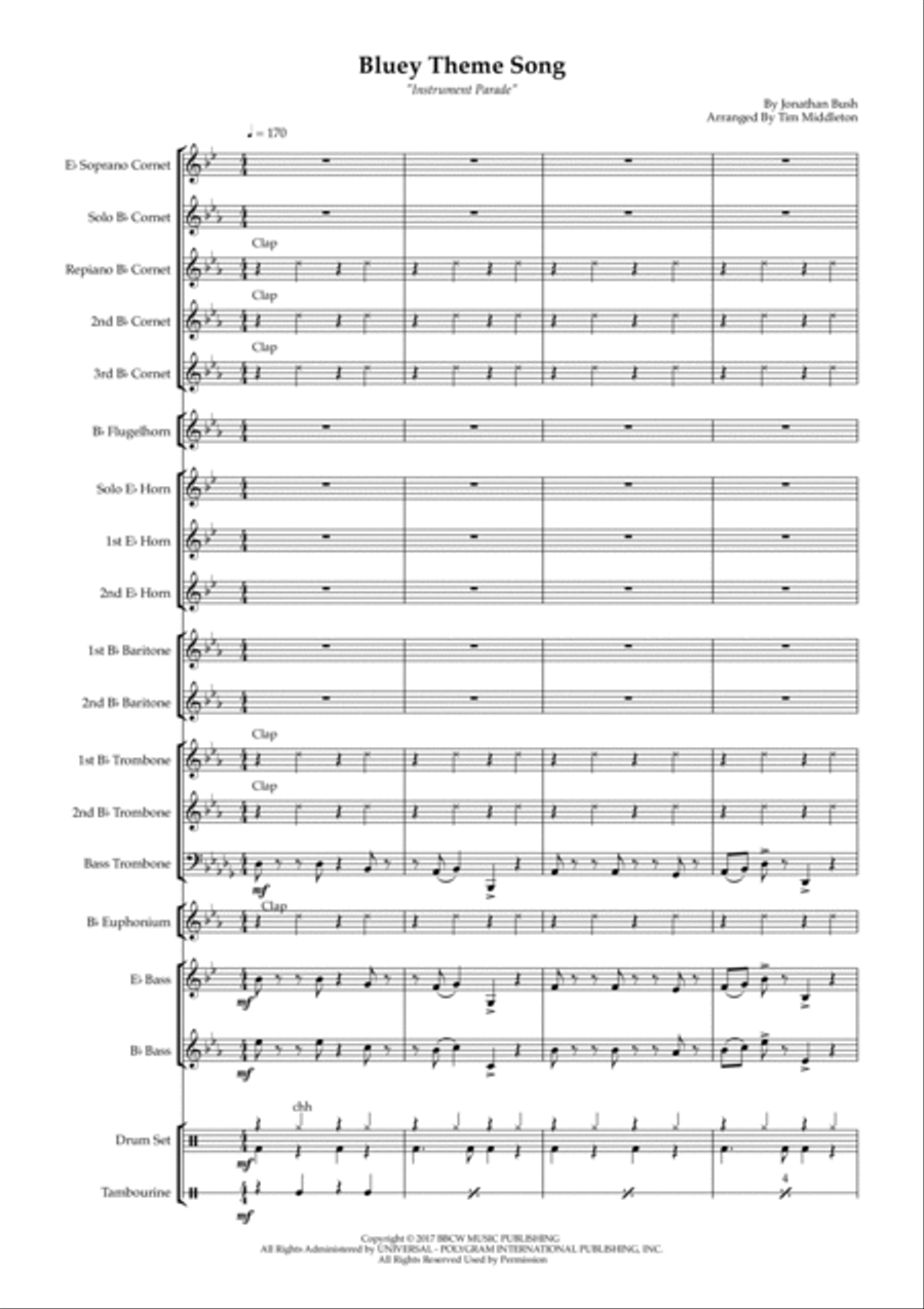 Bluey Theme Song Brass Band scores gallery preview page 2