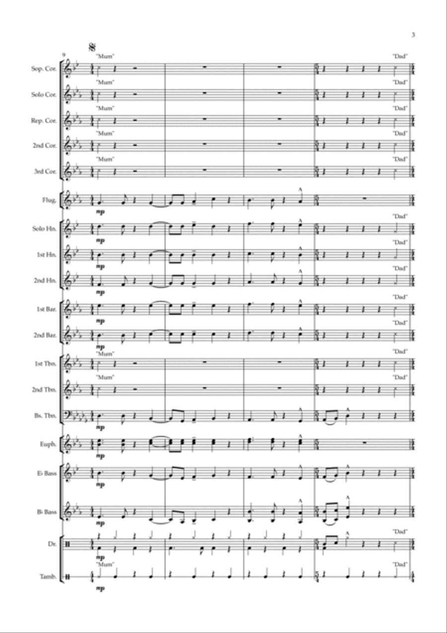 Bluey Theme Song Brass Band scores gallery preview page 4