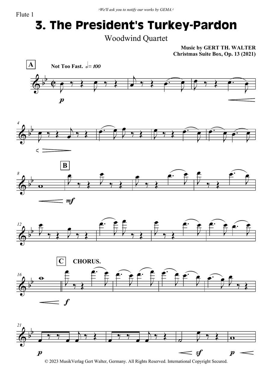 The President's Turkey-Pardon Woodwind Quartet scores gallery preview page 4
