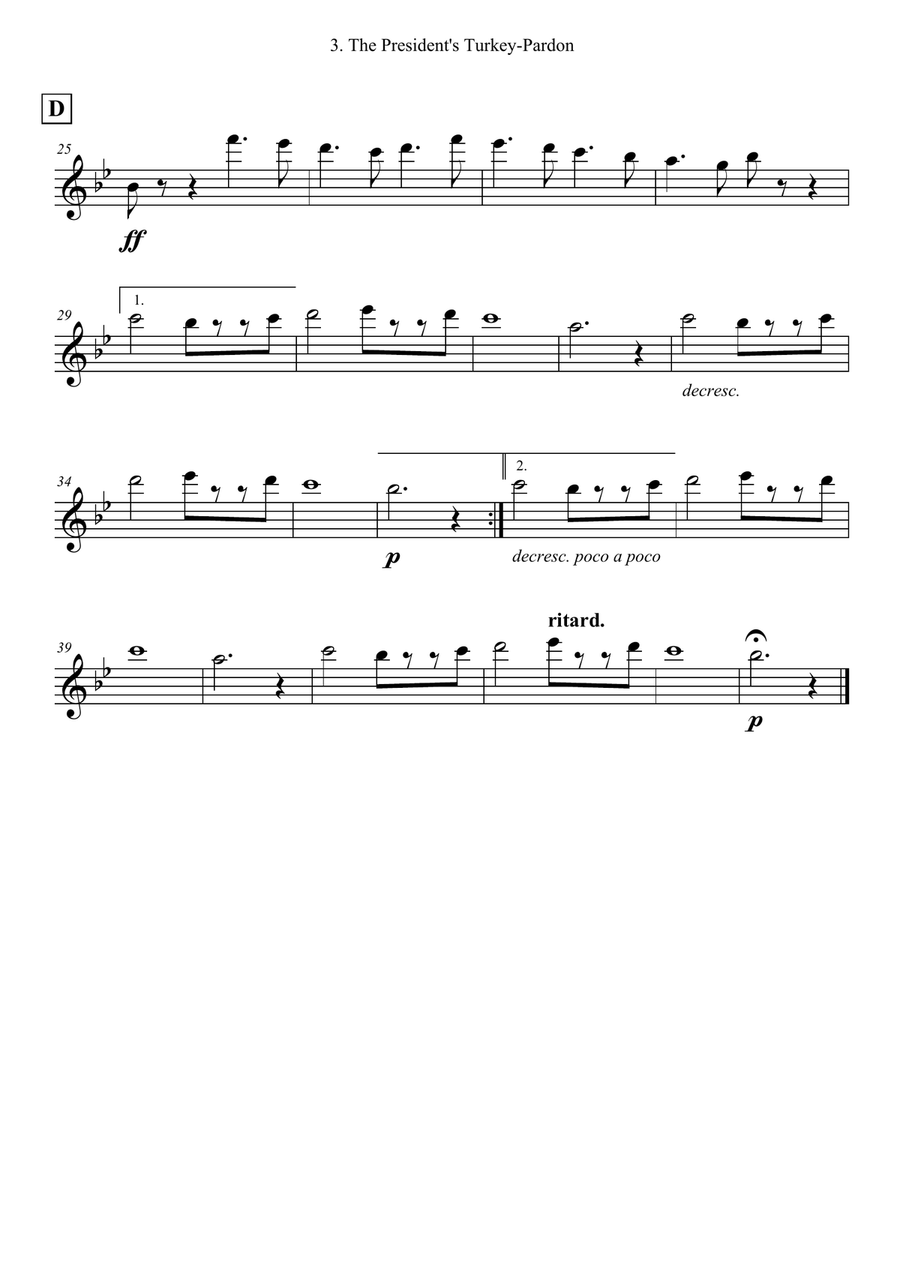 The President's Turkey-Pardon Woodwind Quartet scores gallery preview page 5