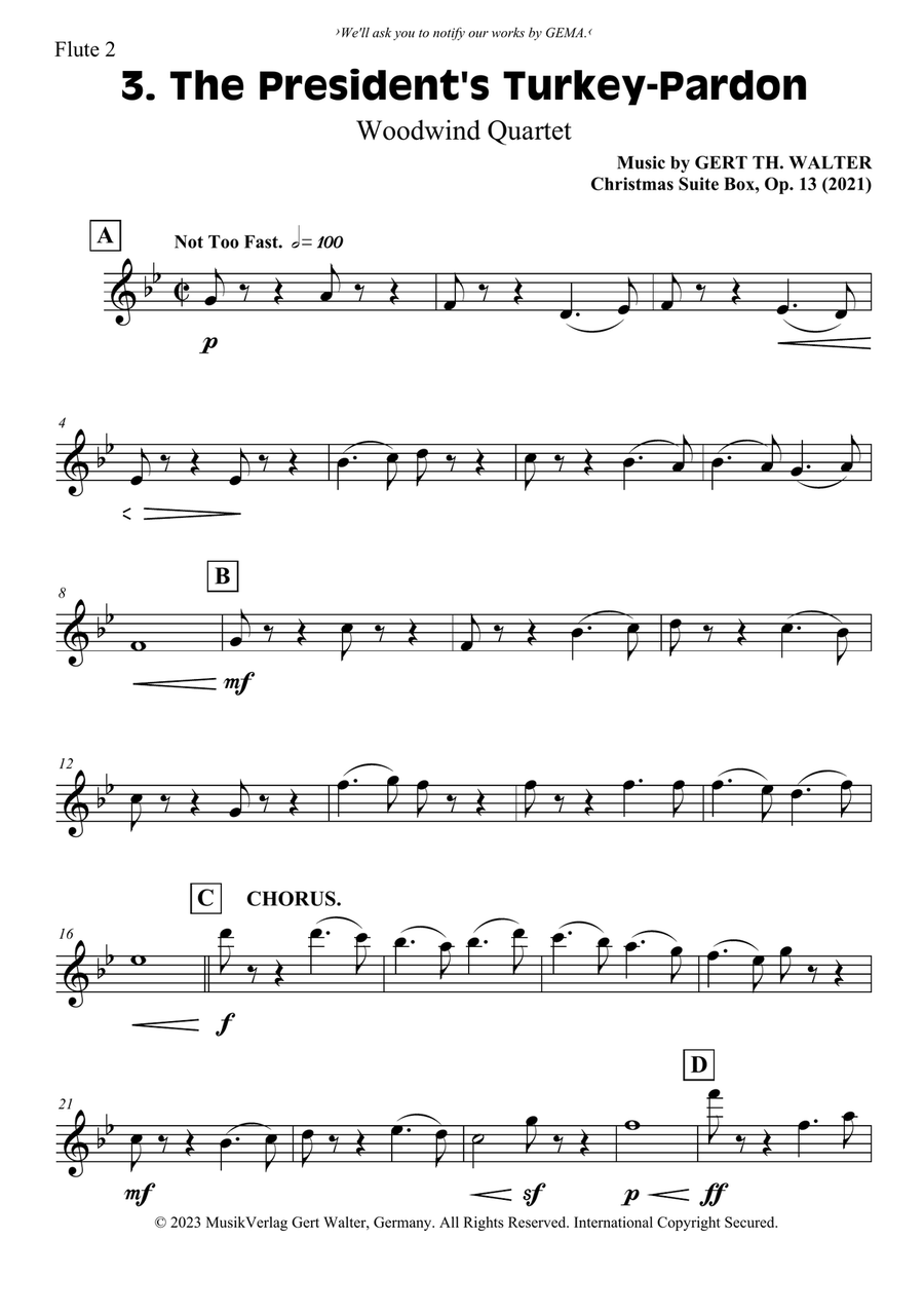 The President's Turkey-Pardon Woodwind Quartet scores gallery preview page 6