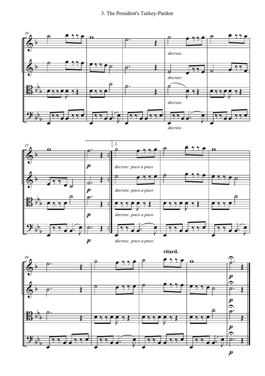 The President's Turkey-Pardon Brass Quartet scores gallery preview page 3