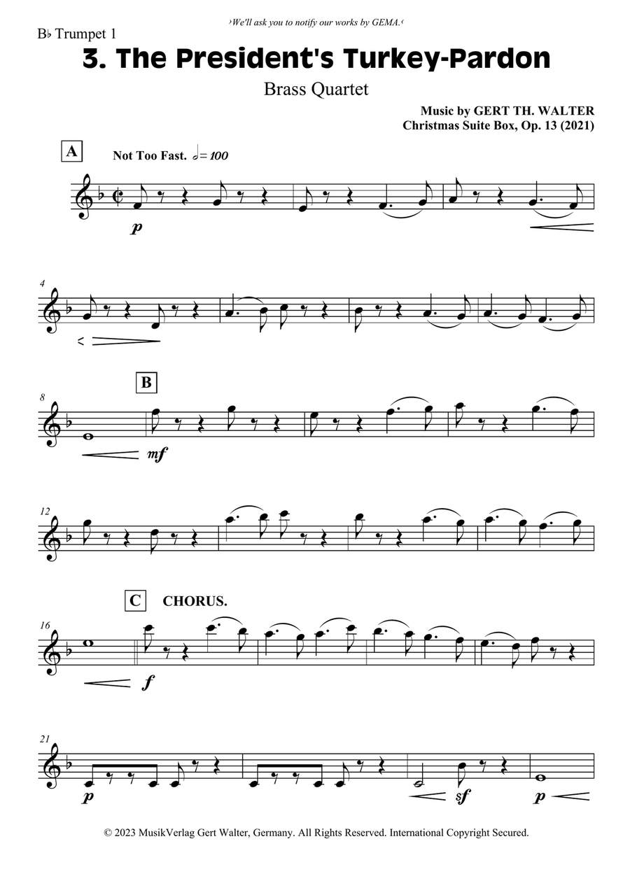 The President's Turkey-Pardon Brass Quartet scores gallery preview page 4