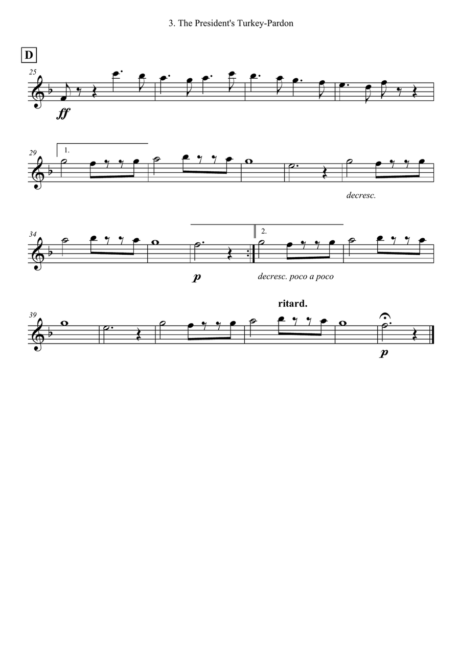 The President's Turkey-Pardon Brass Quartet scores gallery preview page 5