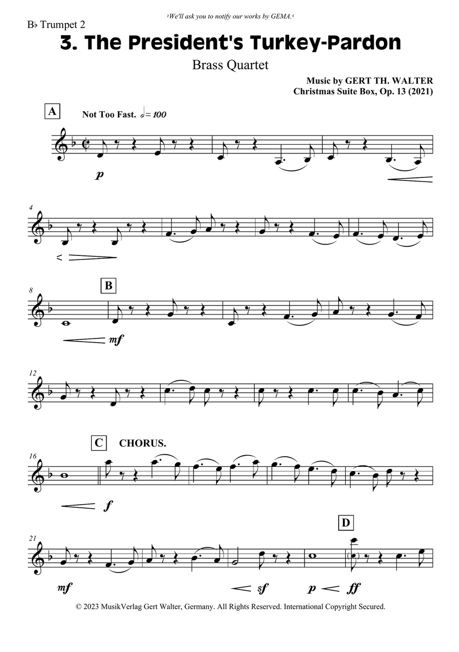 The President's Turkey-Pardon Brass Quartet scores gallery preview page 6