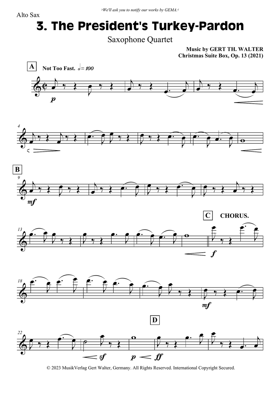 The President's Turkey-Pardon Saxophone Quartet scores gallery preview page 6