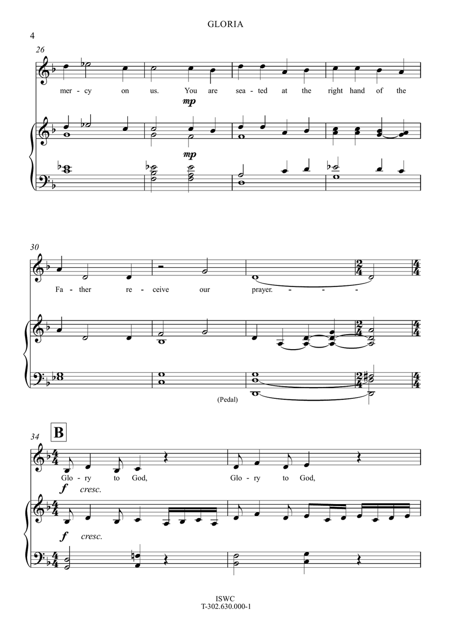 Gloria (in F) Unison Choir scores gallery preview page 4