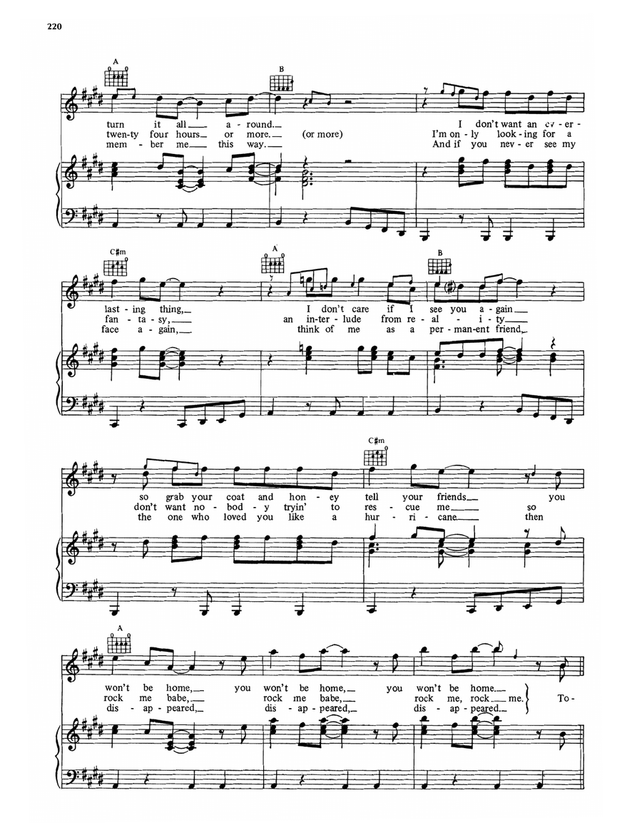 Tonight I'm Yours (Don't Hurt Me) Piano, Vocal, Guitar scores gallery preview page 2